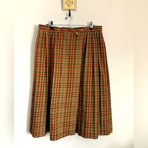 Vintage Yves Venet Plaid Midi Skirt
